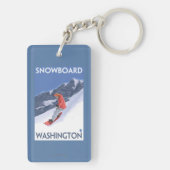 Washington Snowboarding Vintage Travel Poster Sleutelhanger (achterkant)