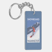 Washington Snowboarding Vintage Travel Poster Sleutelhanger (Voorkant Links)