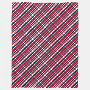 Washington sportfan rood wit blauw geruit fleece deken