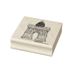Washington Square Arch Tree NYC Kerstvakantie Rubberstempel