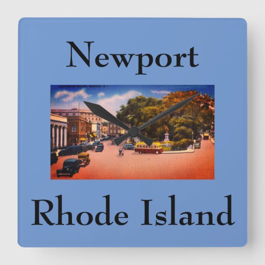 Washington Square, Newport, Rhode Island Vierkante Klok (Voorkant)