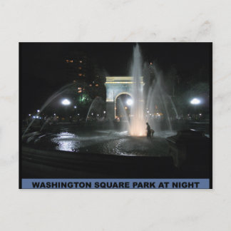 Washington Square Park at Night, NYC Briefkaart
