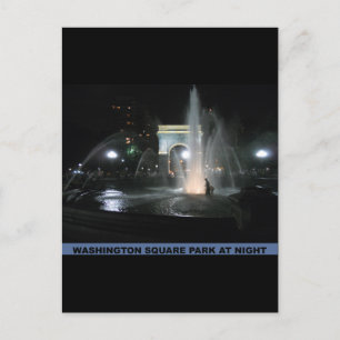 Washington Square Park bij nacht, NYC Briefkaart