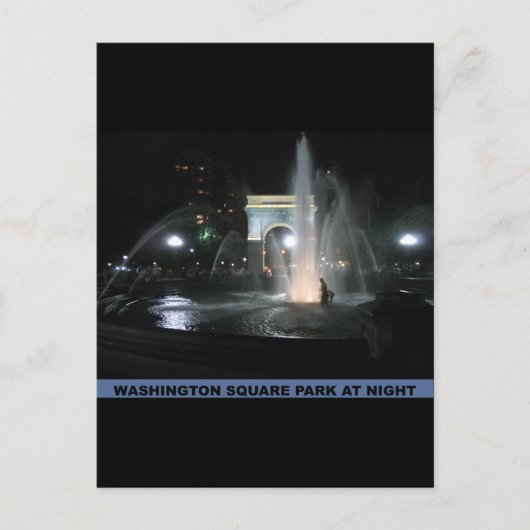 Washington Square Park bij nacht, NYC Briefkaart (Voorkant)
