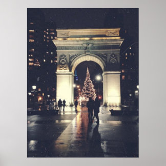 Washington Square Park met Kerstmis Poster
