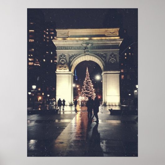 Washington Square Park met Kerstmis Poster (Voorkant)