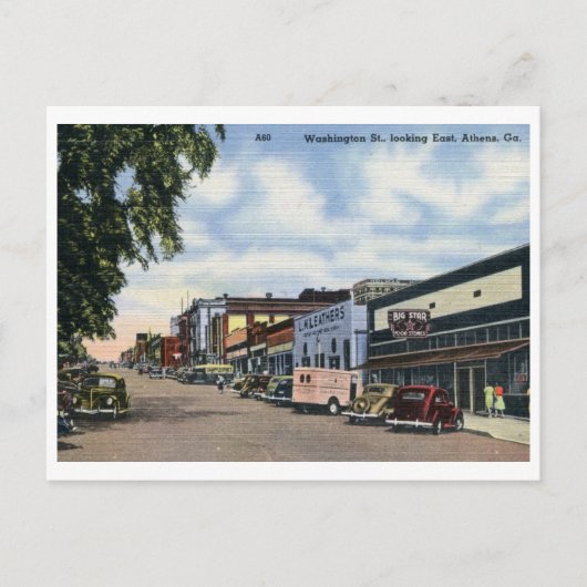 Washington St., Athene, Georgia  Briefkaart (Voorkant)