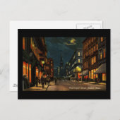 Washington St Boston MA bij nacht Briefkaart (Voorkant / Achterkant)