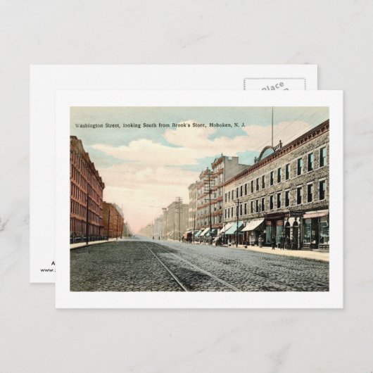 Washington St., Hoboken, New Jersey  Briefkaart (Voorkant / Achterkant)