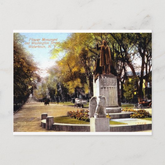 Washington St., Watertown, NY 1917  Briefkaart (Voorkant)
