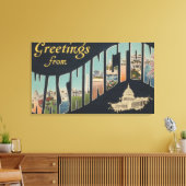 Washington (staat) - Grote letterscènes 3 Canvas Afdruk (Insitu (Woonkamer))