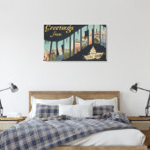 Washington (staat) - Grote letterscènes 3 Canvas Afdruk (Insitu (Slaapkamer))