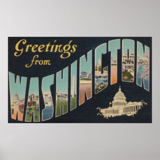 Washington (staat) - Grote letterscènes 3 Poster (Voorkant)