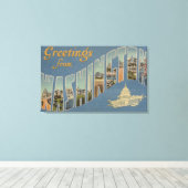 Washington (staat) - Grote letterscènes 4 Canvas Afdruk (Insitu (Houten vloer))