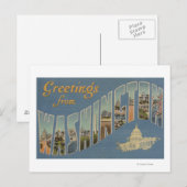 Washington (staat) - Grote letterscènes Briefkaart (Voorkant / Achterkant)