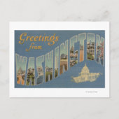 Washington (staat) - Grote letterscènes Briefkaart (Voorkant)