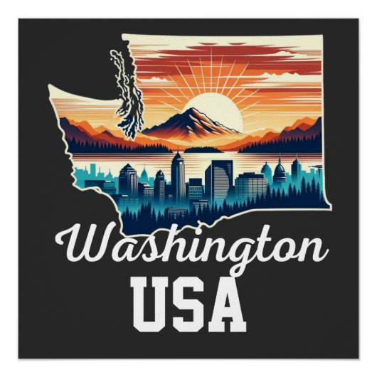 Washington stad perfect poster (Voorkant)