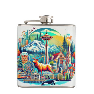 Washington State Adventure Flask Heupfles