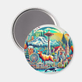 Washington State Adventure Magnet (Voorkant / Achterkant)