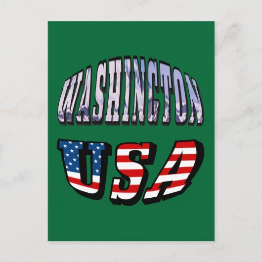 Washington State Afbeelding en de Amerikaanse vlag Briefkaart (Voorkant)