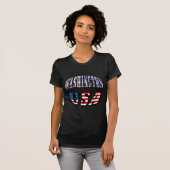 Washington State Afbeelding en de Amerikaanse vlag T-shirt (Voorkant volledig)