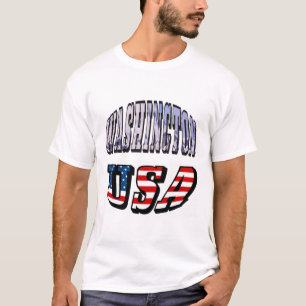 Washington State Afbeelding en de Amerikaanse vlag T-shirt