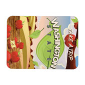 Washington State Appelboom Reisposter Cartoon. Magneet (Horizontaal)
