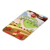 Washington State Appelboom Reisposter Cartoon. Magneet (Linkerzijde)