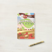 Washington State Apple Tree Travel Poster Cartoon. Post-it® Notes (Op bureau)