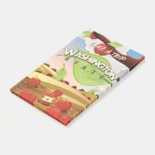 Washington State Apple Tree Travel Poster Cartoon. Post-it® Notes (Schuin)