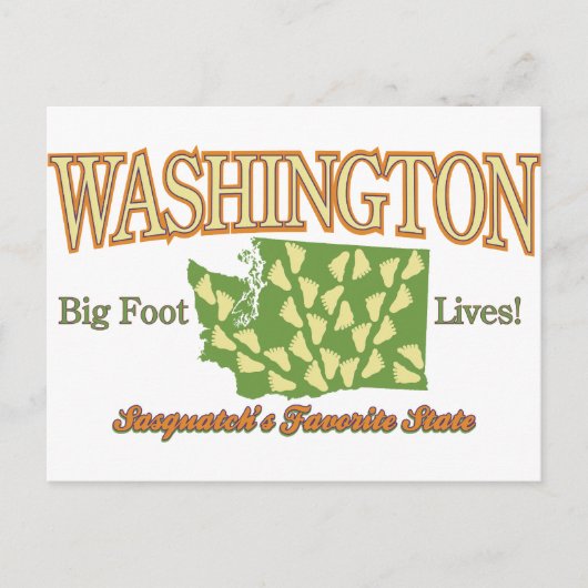 Washington State - Bigfoot Leeft! Briefkaart (Voorkant)
