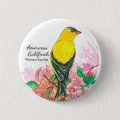Washington State Bird American Goldfinch Ronde Button 5,7 Cm (Voorkant)