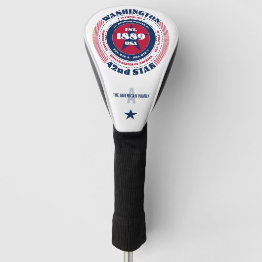 Washington State Circle Custom Golf Hoofdhoes Golfheadcover (Voorkant)