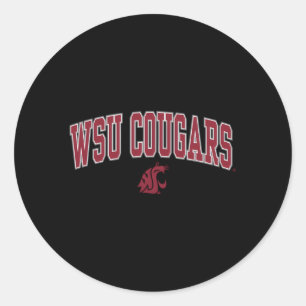 Washington State Cougars Arch Over Zwart Ronde Sticker