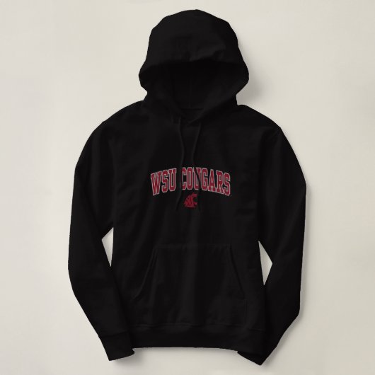 Washington State Cougars Arch over zwarte Ambtenaa Hoodie (Design voorkant)