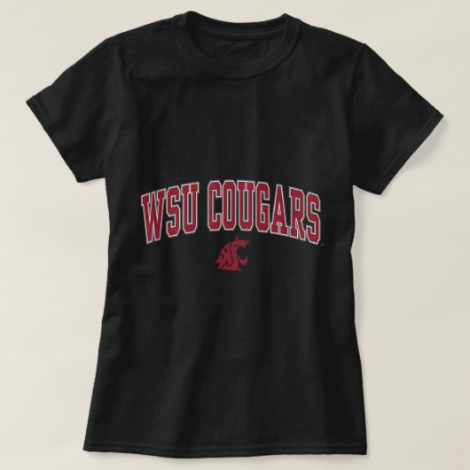 Washington State Cougars Arch over zwarte Ambtenaa T-shirt (Design voorkant)