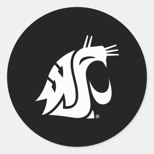 Washington State Cougars Icon Ronde Sticker (Voorkant)
