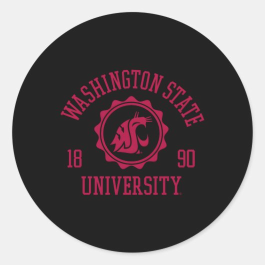 Washington State Cougars Stempel Ronde Sticker (Voorkant)