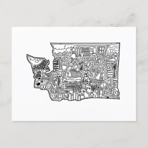 Washington State Doodle Briefkaart