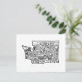 Washington State Doodle Briefkaart (Staand voorkant)