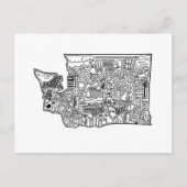 Washington State Doodle Briefkaart (Voorkant)
