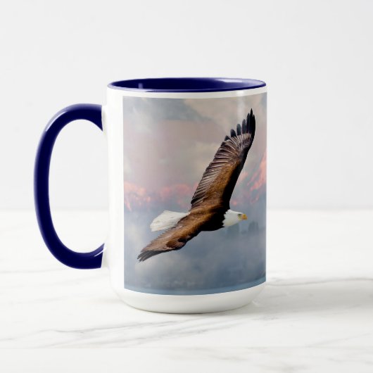 Washington State Eagle Over Olympic Mountains Blue Mok (Links)