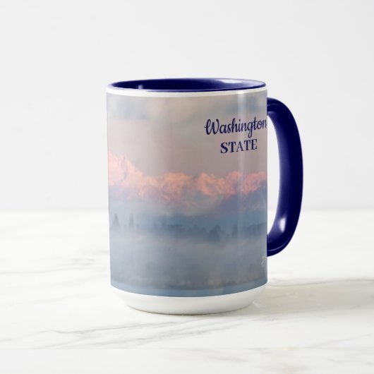 Washington State Eagle Over Olympic Mountains Blue Mok (Voorkant rechts)