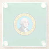 Washington State Flag Design Decor Glazen Onderzetter (Achterkant)