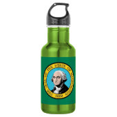 Washington State Flag Vrijheidsfles Waterfles (Voorkant)