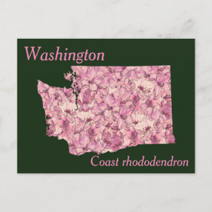 Washington State Flower Collage Map Briefkaart