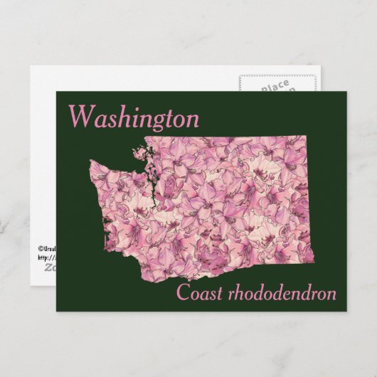 Washington State Flower Collage Map Briefkaart (Voorkant / Achterkant)