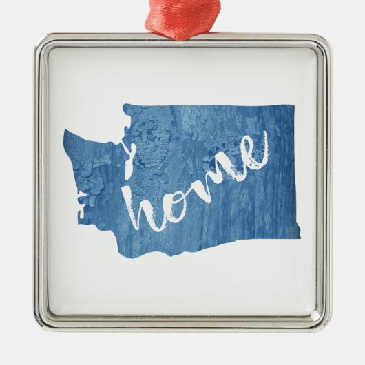 Washington State Home Houtstructuur Metalen Ornament (Voorkant)