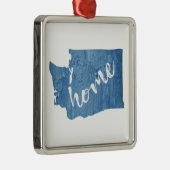 Washington State Home Wood Grain Metalen Ornament (Rechts)