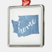 Washington State Home Wood Grain Metalen Ornament (Links)